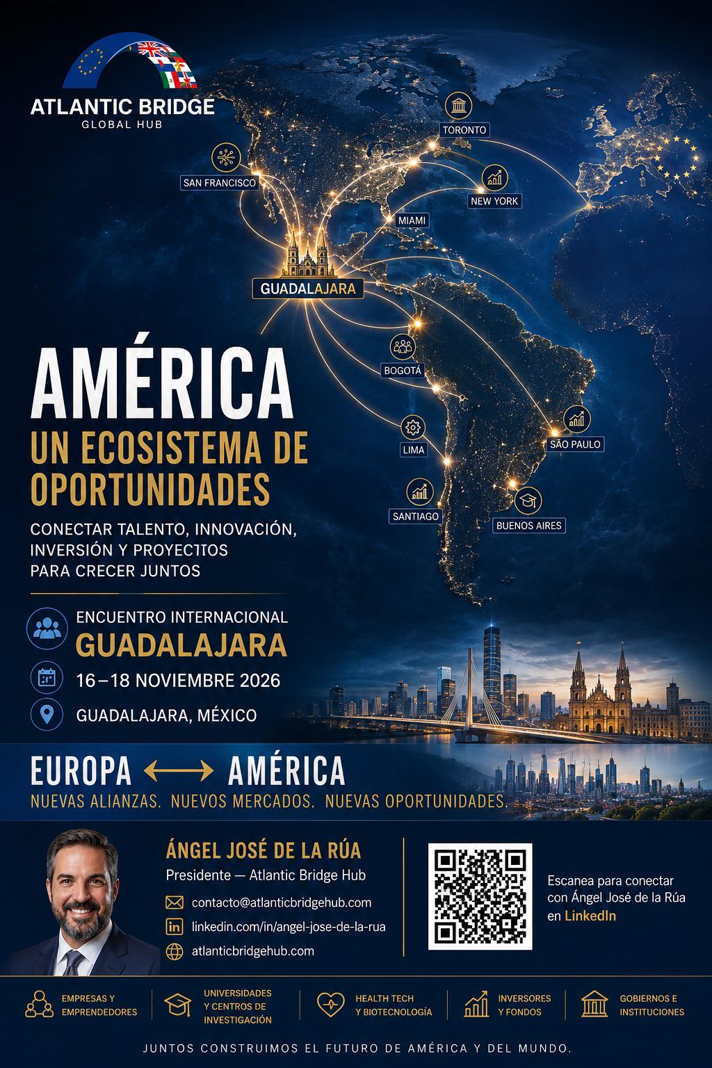 Atlantic Bridge conectará en Guadalajara salud, tecnología e inversión entre Europa e Iberoamérica